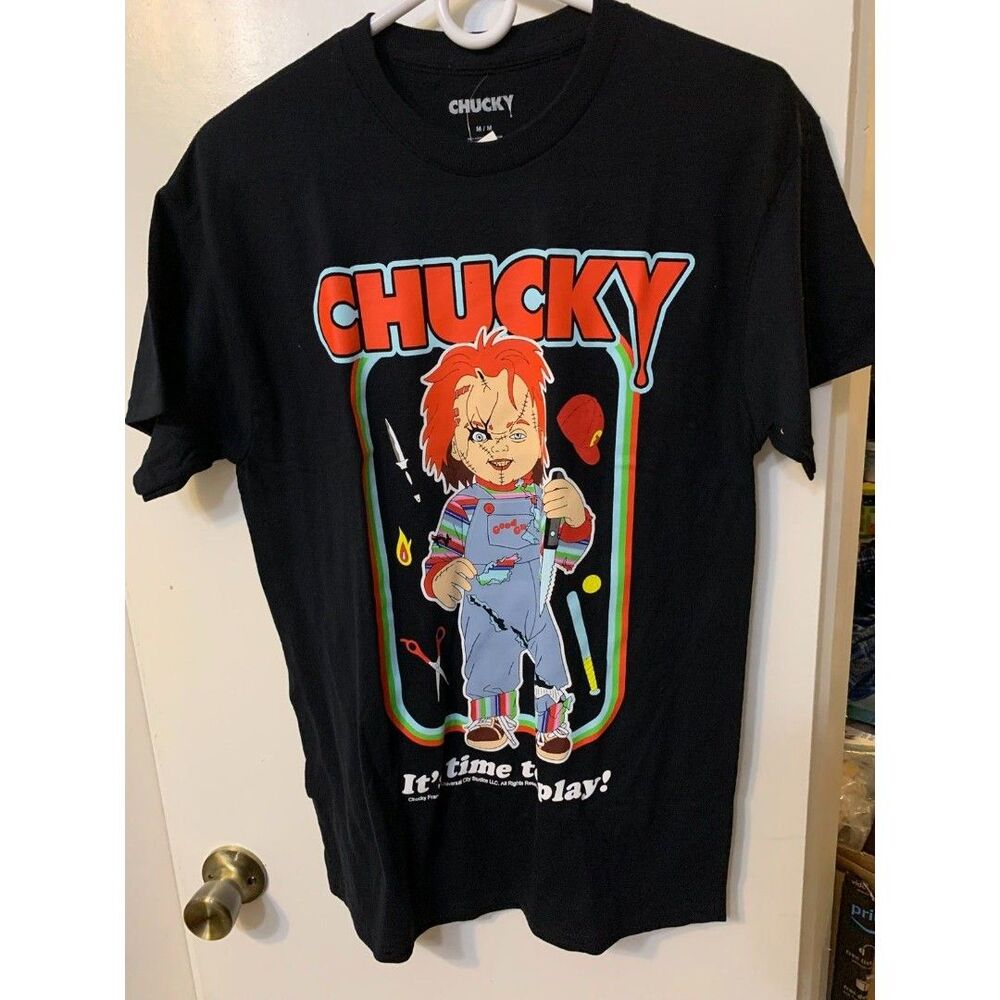 Chucky Childs Play Its Time To Play Mens Size Medium T-Shirt Horror Movie Shirt
